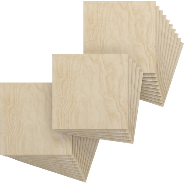 Ekena Millwork 15 3/4W x 15 3/4H x 3/8T Wood Hobby Boards, Birch, 25PK HBW16X16X375DBI - main